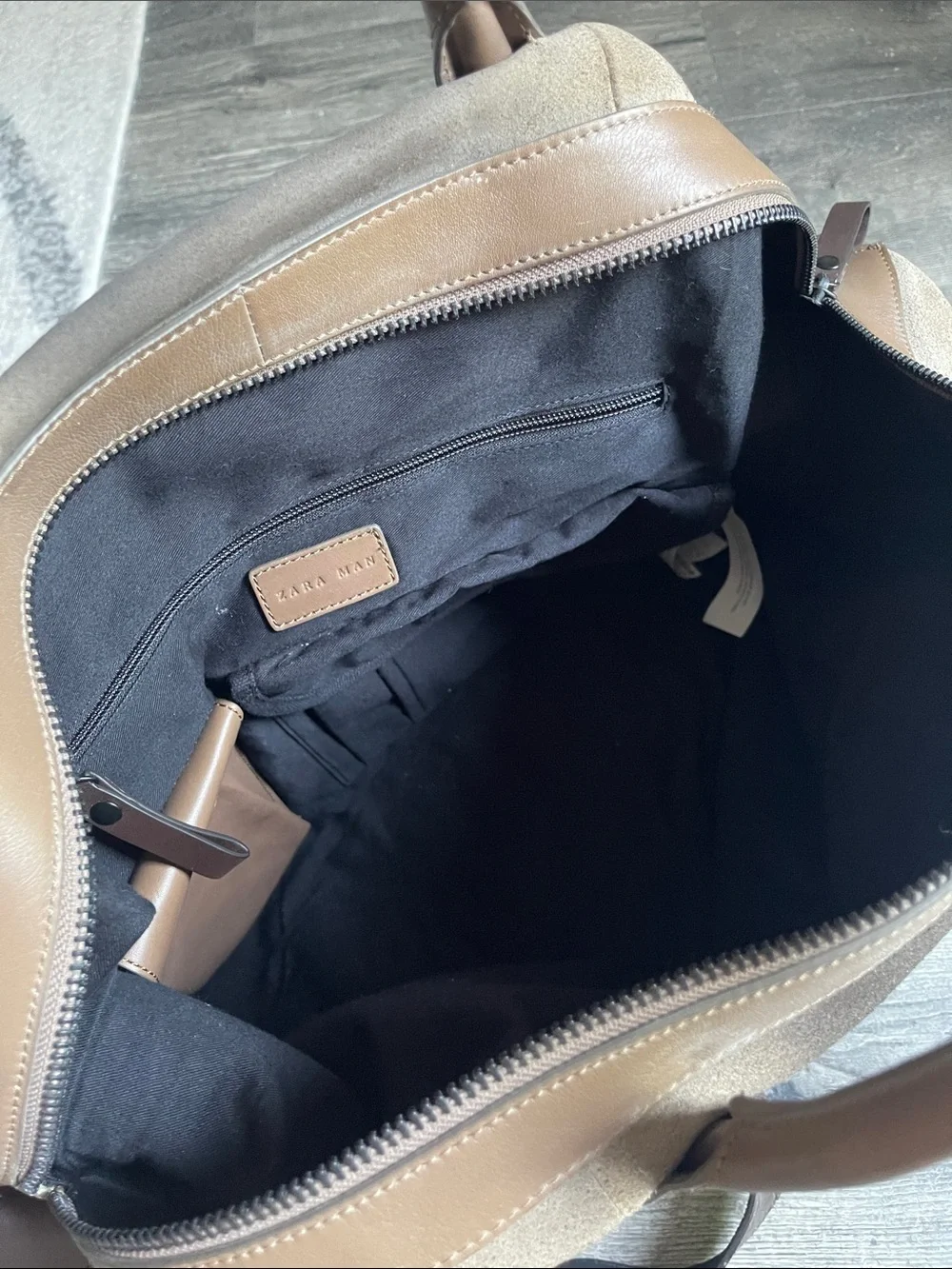 Zara Brown Suede & Leather Men’s Weekender Bag